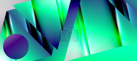 Foto de Trendy minimal geometric composition abstract background. Shadow lines and lights on glossy triangles backdrop. Vector Illustration For Wallpaper, Banner, Background, Card, Book Illustration - Imagen libre de derechos