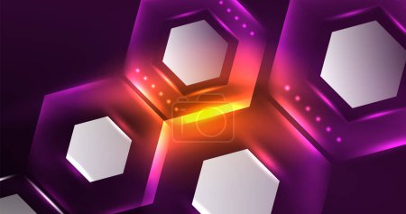 Photo for Abstract background neon hexagon vector illustration - Royalty Free Image