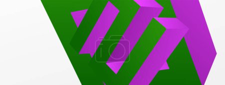 Illustration for 3d line geometric creative abstract background. Trendy techno business template for wallpaper, banner, background or landing - Royalty Free Image