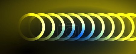 Ilustración de Neón brillante círculos fondo abstracto, tecnología energía espacio concepto de luz, fondo abstracto fondo de pantalla diseño - Imagen libre de derechos