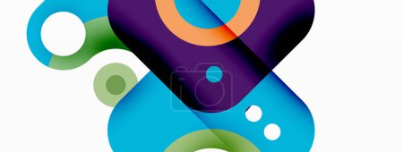 Illustration for Creative geometric wallpaper. Minimal bubble arrow and circle abstract background. Techno business template for wallpaper, banner, background or landing - Royalty Free Image