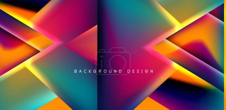 Illustration for Futuristic triangle vector abstract background with colorful fluid gradients - Royalty Free Image