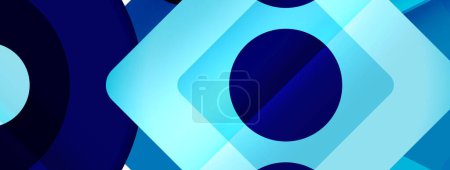 Illustration for Trendy minimal geometric abstract background. Triangles, squares and circles bright colors backdrop. Vector Illustration For Wallpaper, Banner, Background, Card, Book Illustration, landing page - Royalty Free Image