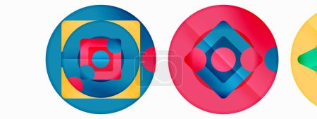 Ilustración de Triangles and circles abstract background for wallpaper, banner, background, card, book Illustration, landing page - Imagen libre de derechos