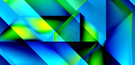 Téléchargez les illustrations : Design triangle dynamique avec dégradé fluide couleurs fond abstrait - en licence libre de droit