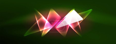 Téléchargez les illustrations : Vibrant Geometric Neon Shiny Line Arrière-plan. Un affichage audacieux et époustouflant des formes, des lignes, des couleurs et de l'éclat, parfait pour les conceptions modernes futuristes, les présentations de haute technologie, les pages Web technologiques - en licence libre de droit