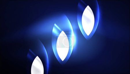 Ilustración de Abstracto vector de fondo neón brillantes elementos geométricos. Diseño de alta tecnología para papel pintado, banner, fondo, landing page, arte de la pared, invitación, impresiones, carteles - Imagen libre de derechos