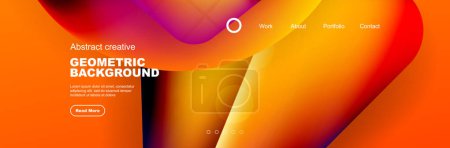 Illustration for Overlapping geometric shapes background. 3D shadow effects and fluid gradients. Modern abstract forms - Royalty Free Image