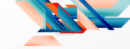 Ilustración de Fondo abstracto geométrico mínimo. Composición dinámica de líneas 3d. Plantilla de negocio de techno de moda para papel pintado, banner, fondo o aterrizaje - Imagen libre de derechos