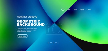 Illustration for Circles, round shapes and lines with fluid gradients abstract background. Vector illustration for wallpaper, banner, background, leaflet, catalog, cover, flyer - Royalty Free Image