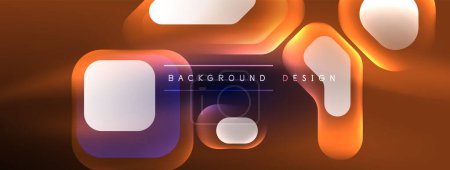 Illustration for Glowing neon geometric elements abstract background. Neon light or laser show, electric impulse, power lines, techno quantum energy impulse, magic glowing dynamic lines - Royalty Free Image