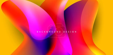 Illustration for Fluid color liquid 3d elements abstract background - Royalty Free Image