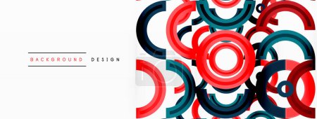 Illustration for Colorful circle abstract background with vibrant and eye-catching design that incorporates a variety of different shades and hues creating a swirling, dynamic effect - Royalty Free Image