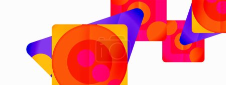 Ilustración de Triángulos y círculos fondo abstracto para fondo de pantalla, bandera, fondo, tarjeta, libro Ilustración, landing page - Imagen libre de derechos