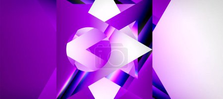 Téléchargez les illustrations : Triangle abstract background with shiny and glossy effects. Vector Illustration For Wallpaper, Banner, Background, Card, Book Illustration, landing page - en licence libre de droit