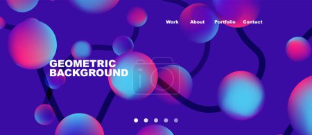 Illustration for Network concept, line points connections geometric landing page background. - Royalty Free Image