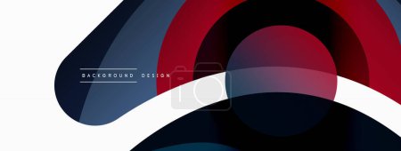 Illustration for Abstract background with color geometric shapes. Beautiful minimal backdrop with round shapes circles and lines. Geometrical design. Vector illustration - Royalty Free Image