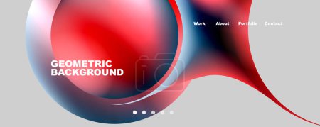 Ilustración de Round shapes and circles geometric abstract background. Vector Illustration For Wallpaper, Banner, Background, Card, Book Illustration, landing page - Imagen libre de derechos