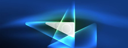 Téléchargez les illustrations : Vibrant Geometric Neon Shiny Line Arrière-plan. Un affichage audacieux et époustouflant des formes, des lignes, des couleurs et de l'éclat, parfait pour les conceptions modernes futuristes, les présentations de haute technologie, les pages Web technologiques - en licence libre de droit