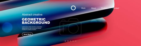 Illustration for Geometric shapes composition geometric abstract background. 3D shadow effects and fluid gradients. Modern overlapping forms - Royalty Free Image