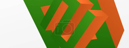 Ilustración de 3d line geometric creative abstract background. Trendy techno business template for wallpaper, banner, background or landing - Imagen libre de derechos