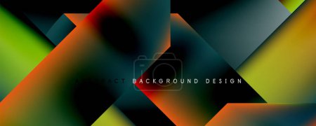 Illustration for Geometric abstract background, line with fluid colors. Vector Illustration For Wallpaper, Banner, Background, Card, Book Illustration, landing page - Royalty Free Image