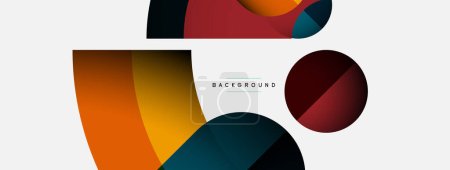 Illustration for Geometric abstract background. Round shapes, circles, lines composition for wallpaper banner background or landing page - Royalty Free Image
