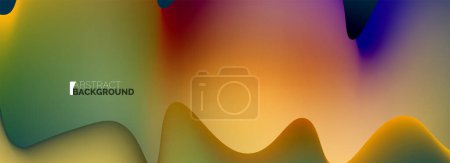 Illustration for Dynamic liquid waves abstract background for covers, templates, flyers, placards, brochures, banners - Royalty Free Image