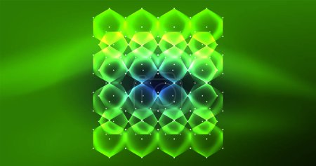 Téléchargez les illustrations : Fond abstrait illustration vectorielle hexagonale néon - en licence libre de droit