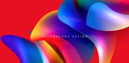 Ilustración de Fluid color liquid 3d elements abstract background - Imagen libre de derechos