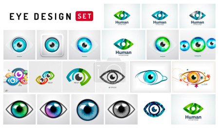 Illustration for Set of human eye minimal vector concepts for wallpaper, banner, background, landing page, wall art, invitation, prints - Royalty Free Image
