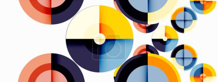 Illustration for Circles with shadows trendy minimal geometric composition abstract background - Royalty Free Image