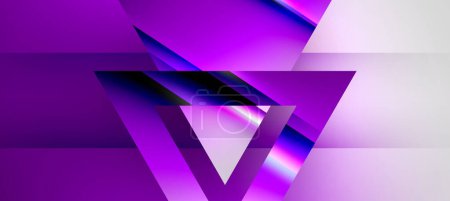 Illustration for Triangle abstract background with shiny and glossy effects. Vector Illustration For Wallpaper, Banner, Background, Card, Book Illustration, landing page - Royalty Free Image