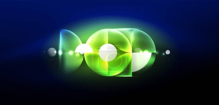 Ilustración de Luz de neón círculos brillantes vector fondo abstracto - Imagen libre de derechos