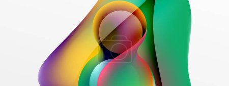 Ilustración de Fluid abstract background, round shapes and circle flowing design for wallpaper, banner, background or landing - Imagen libre de derechos