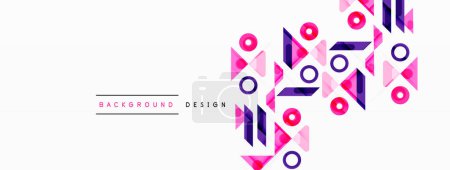 Illustration for Colorful triangles and circles abstract background. Design for wallpaper, banner, background, landing page, wall art, invitation, prints, posters - Royalty Free Image