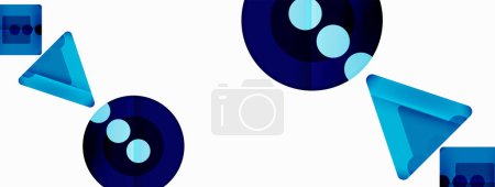 Ilustración de Triangles and circles abstract background for wallpaper, banner, background, card, book Illustration, landing page - Imagen libre de derechos