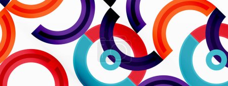 Téléchargez les illustrations : Les cercles sont disposés dans un fond abstrait motif grille et disposent d'une gamme de couleurs différentes, y compris des nuances de différentes couleurs. Modèle pour papier peint, bannière, présentation, fond - en licence libre de droit