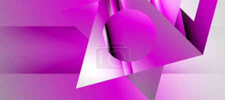 Téléchargez les illustrations : Trendy minimal geometric composition abstract background. Shadow lines and lights on glossy triangles backdrop. Vector Illustration For Wallpaper, Banner, Background, Card, Book Illustration - en licence libre de droit