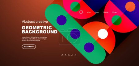 Illustration for Abstract technology landing page background with circles and round elements. Creative concept for business, technology, science or print design - Royalty Free Image