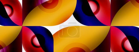 Ilustración de Fondo geométrico abstracto vectorial. Concepto de pétalos de flor Techno. Fondo de pantalla o diseño de textura, cartel brillante, pancarta, folleto - Imagen libre de derechos