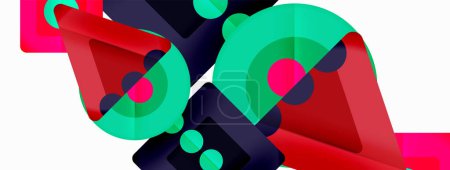 Téléchargez les illustrations : Triangles and circles abstract background for wallpaper, banner, background, card, book Illustration, landing page - en licence libre de droit