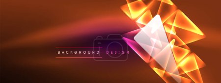 Illustration for Vibrant Geometric Neon Shiny Line Background. A Bold and Stunning Display of Shapes, Lines, Colors, and Glow, Perfect for Futuristic Modern Designs, Hi-tech Presentations, Technology Web Pages - Royalty Free Image