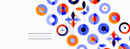 Illustration for Colorful circles in a grid composition abstract background. Design for wallpaper, banner, background, landing page, wall art, invitation, prints, posters - Royalty Free Image