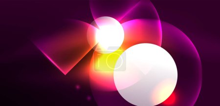 Ilustración de Luz de neón círculos brillantes vector fondo abstracto - Imagen libre de derechos