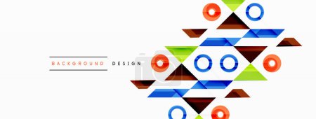 Illustration for Colorful triangles and circles abstract background. Design for wallpaper, banner, background, landing page, wall art, invitation, prints, posters - Royalty Free Image