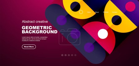 Illustration for Simple circles and round elements pattern. Minimalist design geometric landing page. Creative concept for business, technology, science or print design - Royalty Free Image
