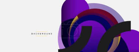 Illustration for Vector round shapes circles minimal geometric background. Vector illustration for wallpaper banner background or landing page - Royalty Free Image
