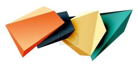 Illustration for Vector 3d low poly triangle geometric design elements - Royalty Free Image