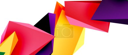 Téléchargez les illustrations : Vecteur 3d low poly triangle éléments de conception géométrique - en licence libre de droit
